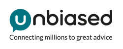 unbiased logo written in green